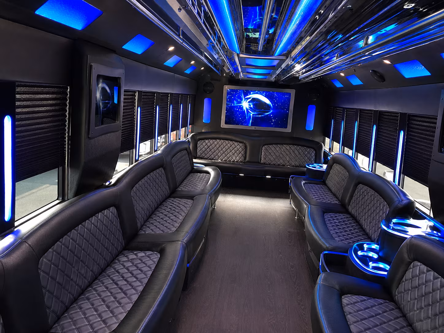 Group beside a Mercedes Sprinter limo in Honolulu