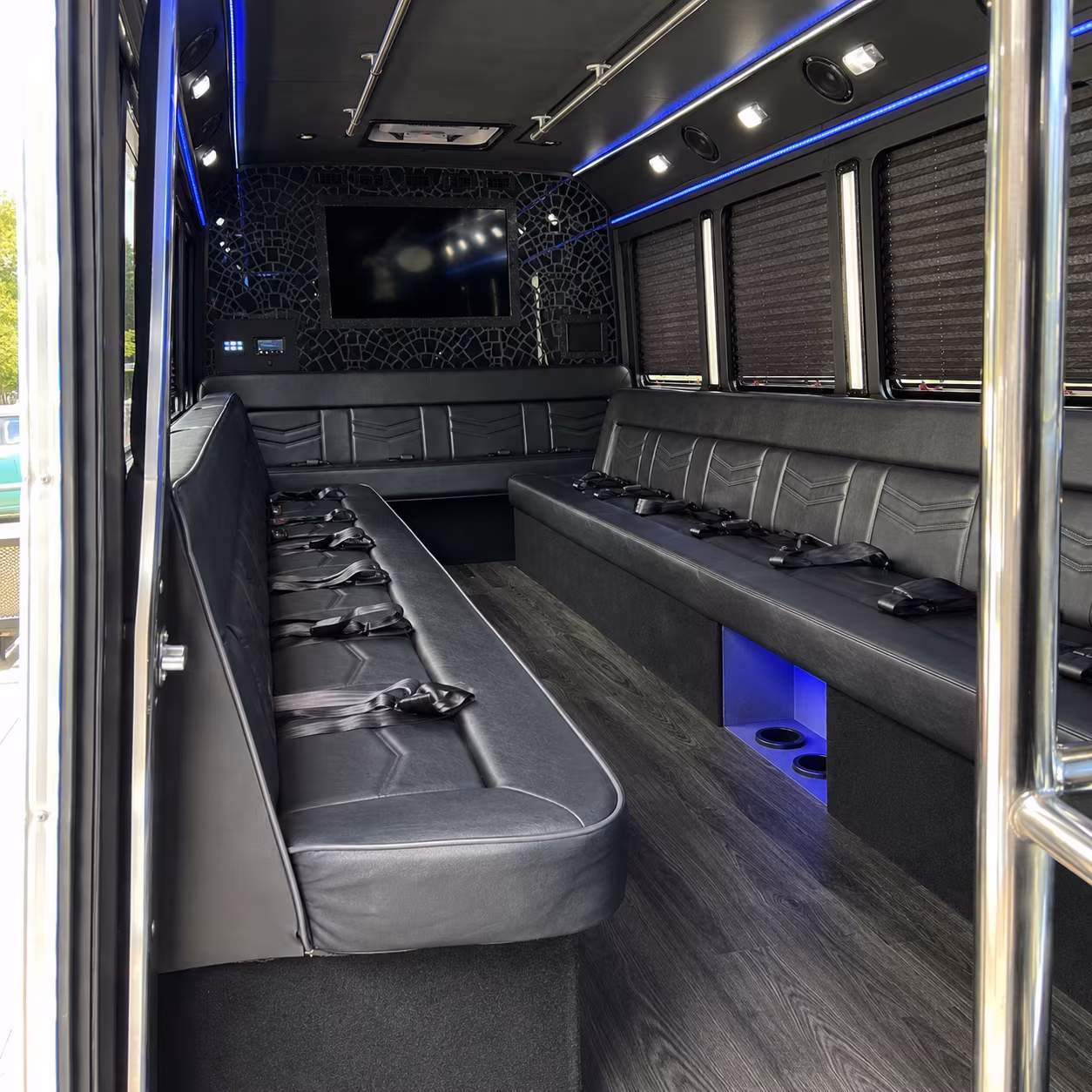 Honolulu Wedding Transportation party bus interior